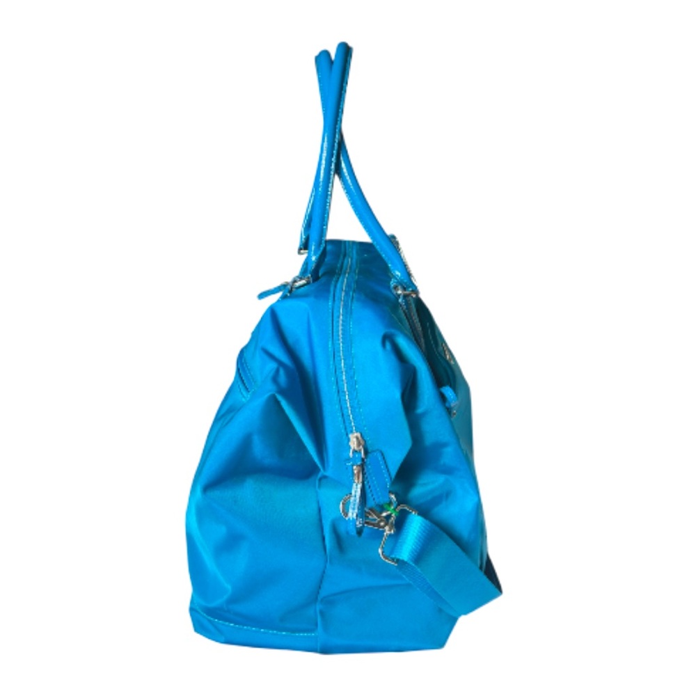 Tumi Voyager Canvas and Leather Duffel Bag Carry On in Sky Blue - Picture 3 of 7